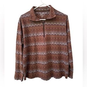 Woolrich Women's Tanya 1/4 Zip TurtleNeck Sweater pullover top Sz XL Brown tan